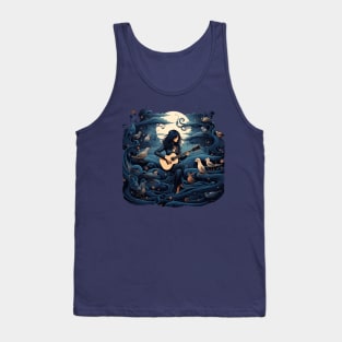 Guitarist with Birds Serene Music Harmony Dream Tank Top